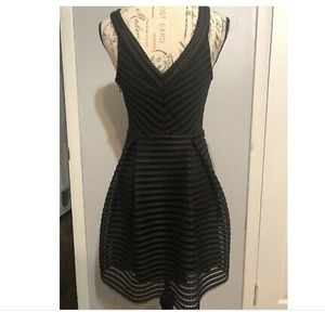 NWT Express satin mesh pleated fit & flare dress!